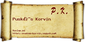 Puskás Korvin névjegykártya